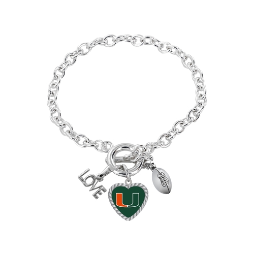 Miami Hurricanes Bracelet Charmed Sport Love Football