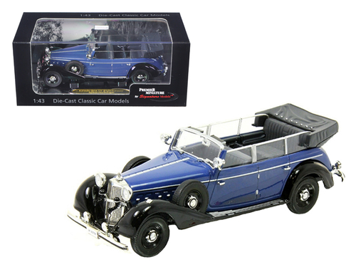 1938 Mercedes 770K Parade Car Blue 1/43 Diecast Car Model by Signature