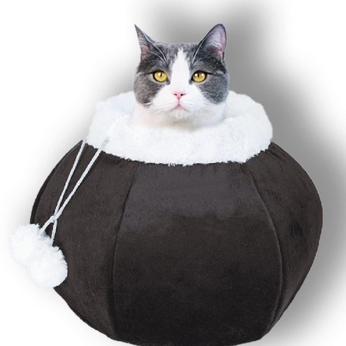 Cat Beds for Indoor Cats Cat Cave Bed Plush Round Soft Pet Tent with