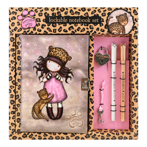 Diary with accessories Gorjuss Purrrrrfect love Leopard 25 x 25 x 2.8