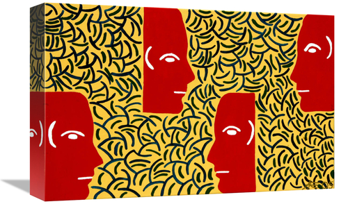 Global Gallery GCS-479466-1218-142 12 x 18 in. Red Faces Art Print - U