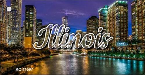 Smart Blonde KC-11597 1.5 x 3 in. Illinois River City Lights Key Chain