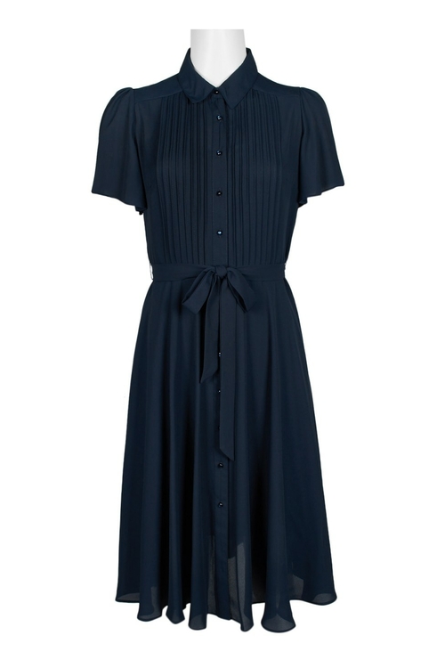 NANETTE Nanette Lepore Collared Button Down Short Sleeve Piping Detail