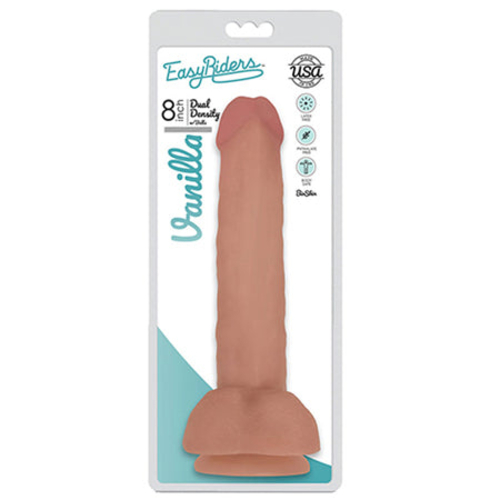 Curve Toys Easy Riders 8 in. Dual Density Dildo with Balls & Suction