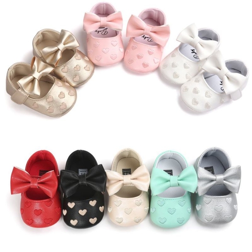 PU Leather Baby Girl Ballet Dress Shoes Moccasins