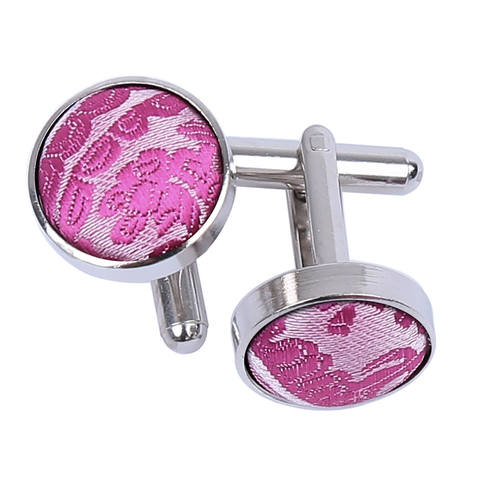 Paisley Cufflinks - Fuchsia Pink