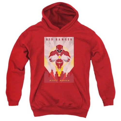 Trevco Power Rangers-Red Deco Youth Pull-Over Hoodie- Red - XL