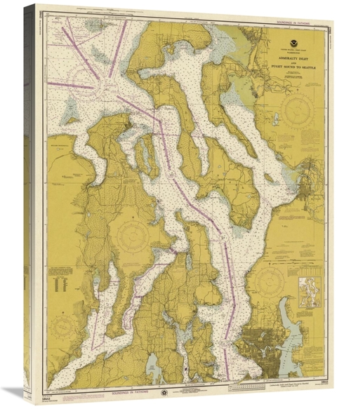 Global Gallery GCS-450544-30-142 30 in. Nautical Chart - Admiralty Inl