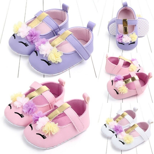 0 18M Toddler Baby Girls Floral Shoes PU Leather