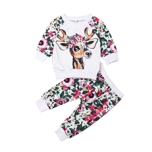 2019 Newborn Baby Girl Kids Clothes Flowers Animal