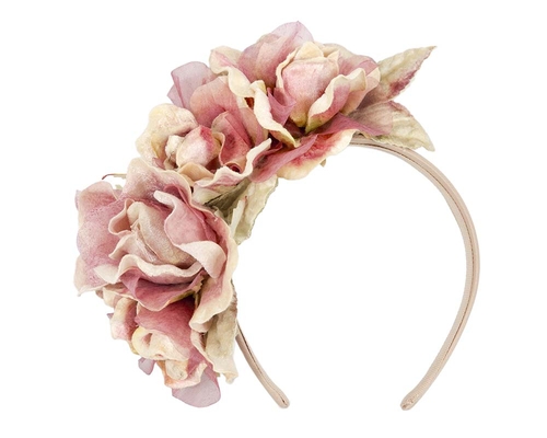 Pink flower headband fascinator