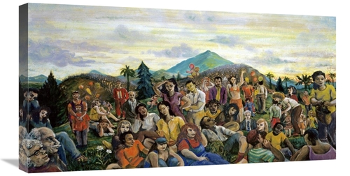 Global Gallery GCS-282749-30-142 30 in. Crowd in A Landscape Art Print