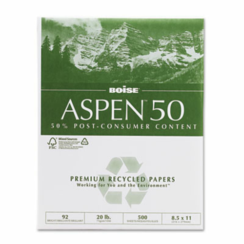 Boise 055011 ASPEN 50 Office Paper- 92 Brightness- 20lb- 8-1/2 x 11- W