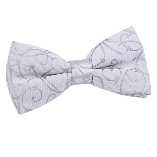 Swirl Pre-Tied Bow Tie - Silver