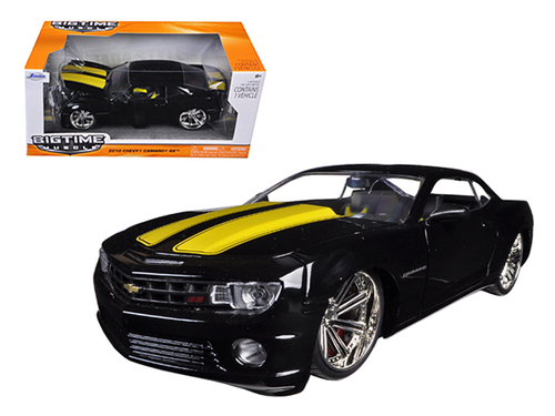 2010 Chevrolet Camaro SS Black With Yellow Stripes 1/24 Diecast Model