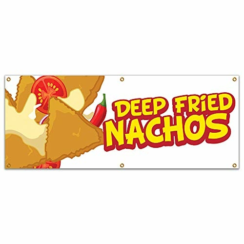 SignMission B-72 Deep Fried Nachos19 72 in. Concession Stand Food Truc