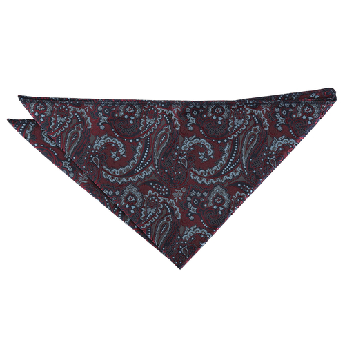 Royal Paisley Handkerchief - Burgundy & Navy