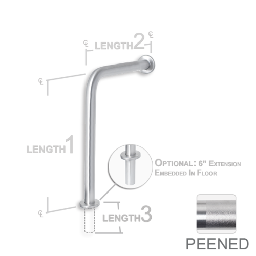 AJW UG20X-R3330 33 X 30 In. Concealed Set Screw Flange Grab Bar- Peene