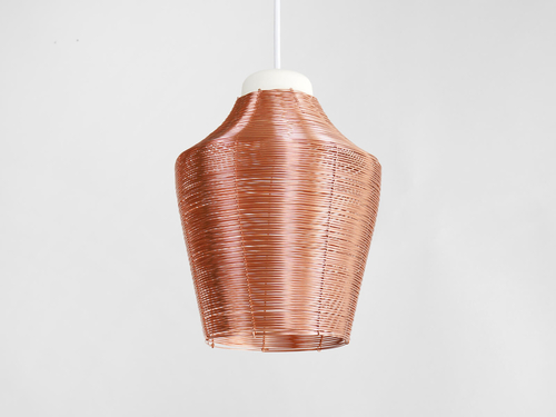 3x Copper Pendant Lamps - Tall