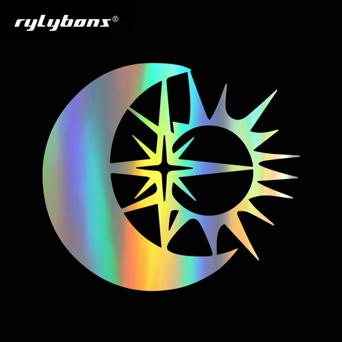 Car Styling 15*12.6cm Sun Moon and Stars Car