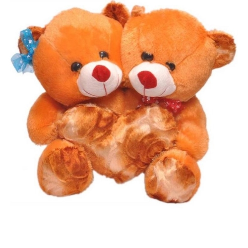 CoupleTeddy With Heart 30CM - Brown