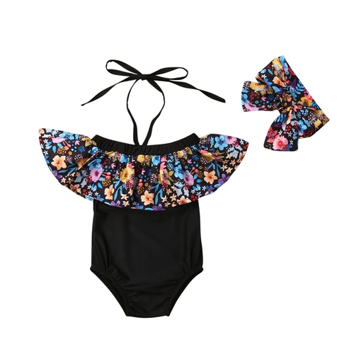 Baby Girl Flower Ruffle Bikini Set Kids Swimwear
