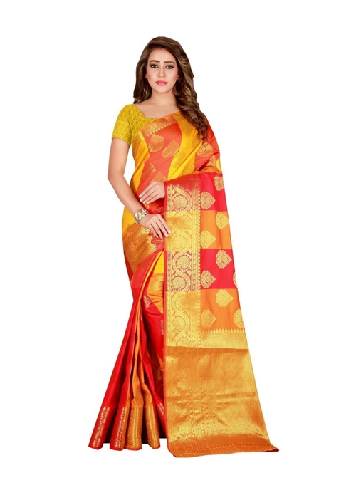 Generic Women's Banarasi silk Saree with Blouse