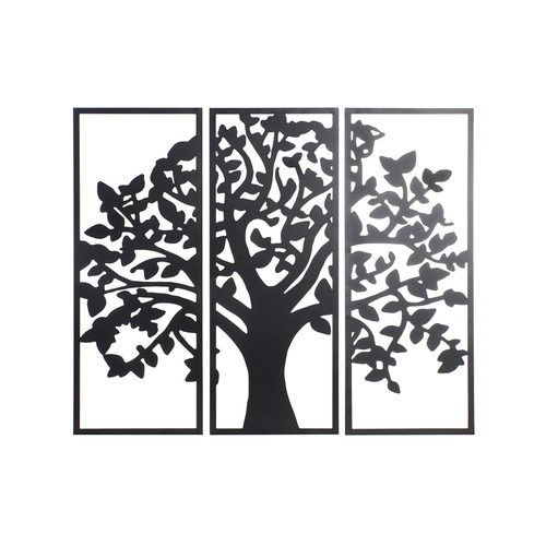 Wall Decoration DKD Home Decor 3 Pieces Black Tree Metal (105 x 1,5 x