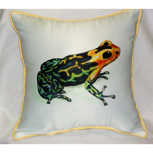 Betsy Drake HJ921 Yellow Frog Art Only Pillow 18"x18"