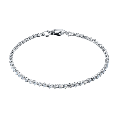 14K White Gold Bracelet with 58 Round-Cut Lab-Created Diamonds 2.022