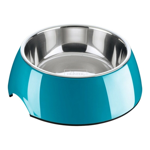 Dog Feeder Hunter Melamin Stainless steel Blue 350 ml (18,5 x 18,5 x