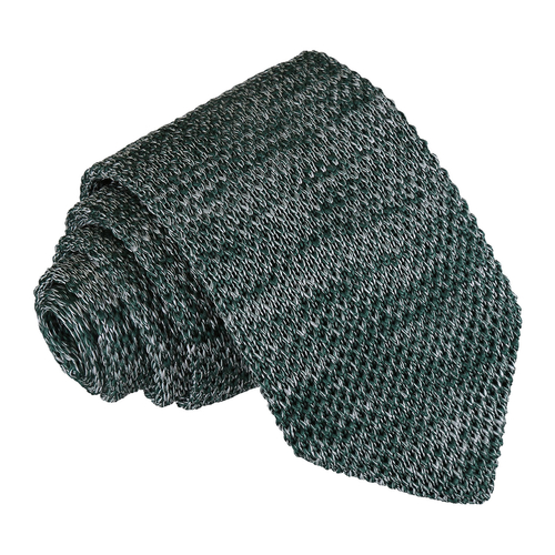 Melange Plain Speckled Knitted Slim Tie - Teal