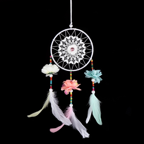 1PC Colorful Feather Flowers Dream Catcher Wind