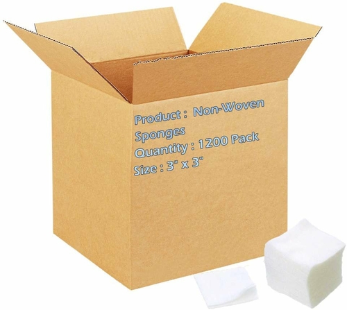 Dukal Non-Woven Sponges 3" x 3". Case of 1200 Sterile Non-Woven