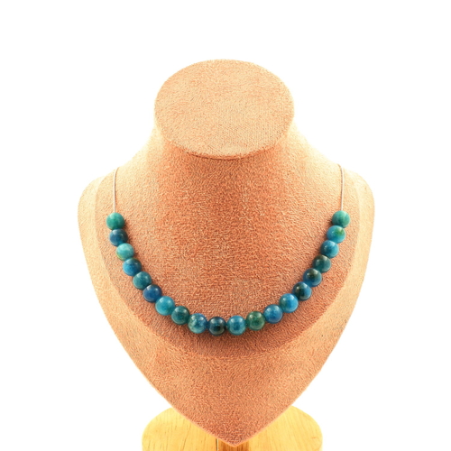 Apatite 20 beads 8 mm necklace.