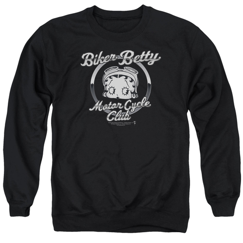 Trevco BB759-AS-4 Betty Boop & Chromed Logo Long Sleeve Adult Crewneck