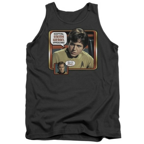 Trevco Star Trek-Enemy Wessel - Adult Tank Top - Charcoal- Medium