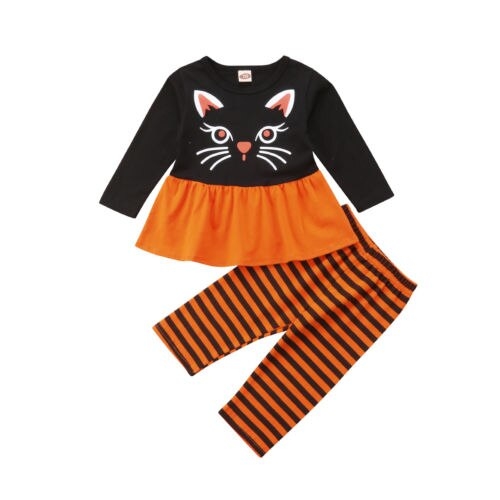 2pcs Kids Baby Boy Girls Halloween Clothes Long