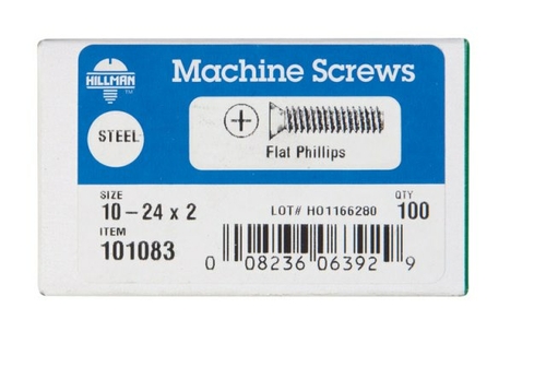 Hillman 101083 10-24 x 2 in. Phillips Flat Head Zinc Plated Steel Mach