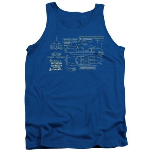Trevco Batman-Batmobile - Adult Tank Top - Royal Blue, Small