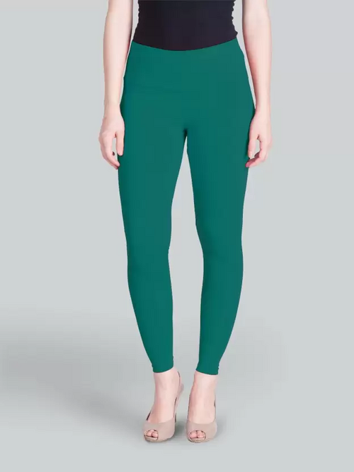 Women's  Ankle Length Ethnic Wear Legging  (Green, Solid) Size M