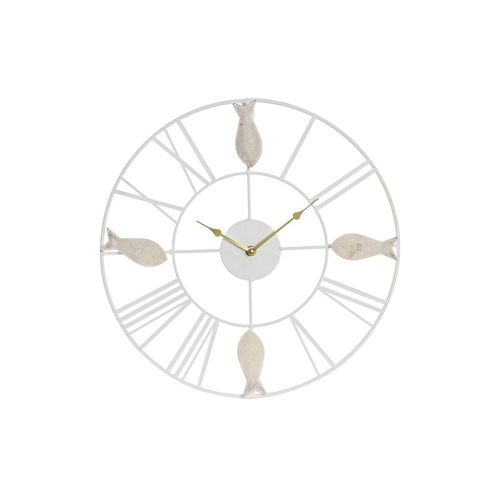 Wall Clock DKD Home Decor 39 x 3,5 x 39 cm Metal Brown White MDF Wood