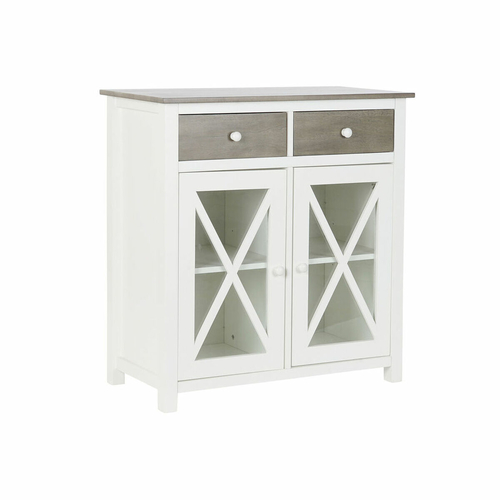 Chest of drawers DKD Home Decor White Grey Crystal Poplar Cottage 80 x