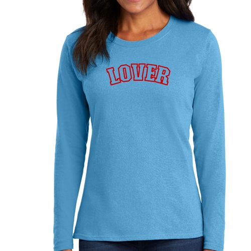Womens Long Sleeve Graphic T-shirt - Say it Soul Lover - Red