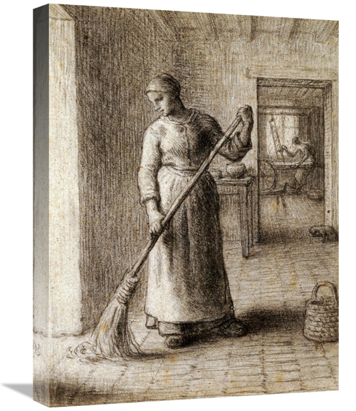 Global Gallery GCS-266883-22-142 22 in. Woman Sweeping Her Home Art Pr