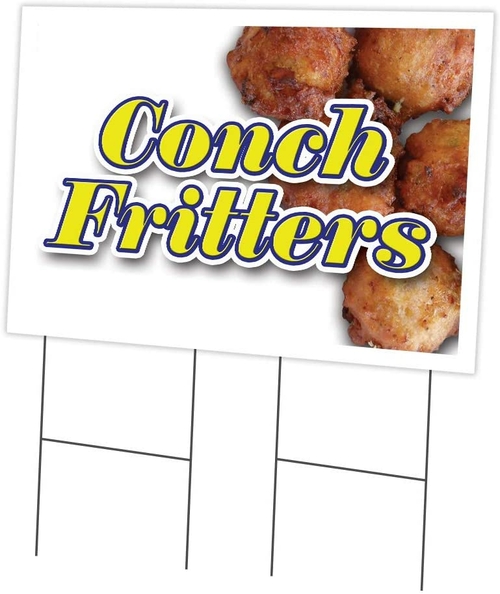 SignMission C-2436-DS-Conch Fritters 24 x 36 in. Conch Fritters Yard S