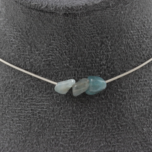 Apatite from Brazil 3 beads necklace. 