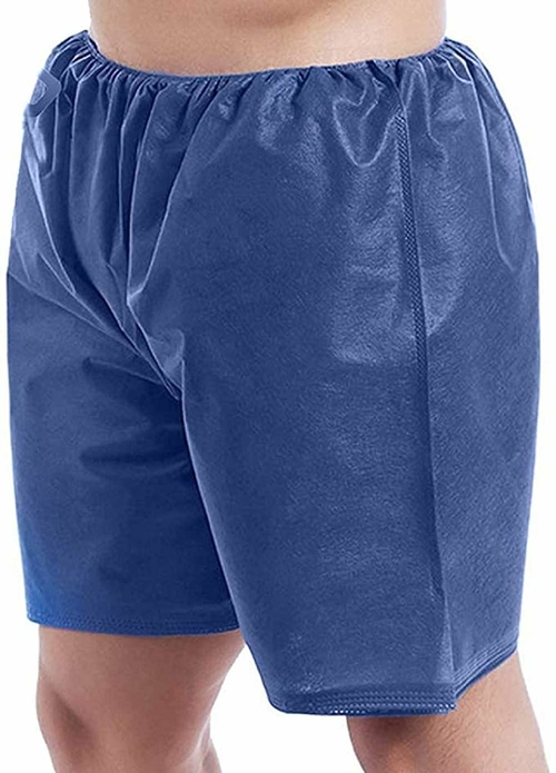 PP Disposable Exam Shorts Unisize. Pack of 10 Dark Blue Massage