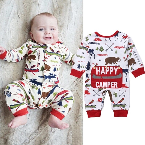 XMAS Newborn Baby Boys Girls Cotton Deer Print