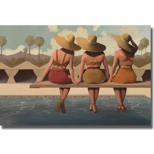 Artistic Home Gallery 1624995EG Poolside Chat by Jacqueline Osborn Pre